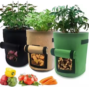 Sacs <span class=keywords><strong>de</strong></span> culture en feutre écologiques durables <span class=keywords><strong>de</strong></span> 2 mm d'épaisseur, couleur personnalisée, 2 poignées, pour légumes/fleurs/arbres/ champignons, taille personnalisée, capacité 5 kg - Product Image 1