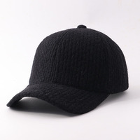 Casquette de baseball d'hiver douce et moelleuse en tricot avec visière incurvée, chapeau décontracté chaud pour femme, vente en gros, logo personnalisé