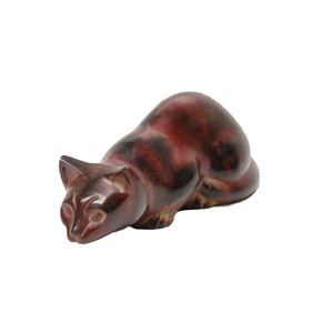 Urne de crémation décorative en métal en forme de chat Urne souvenir au design rare et antique pour cendres d'animaux de compagnie Service funéraire Décoration funéraire - Product Image 1