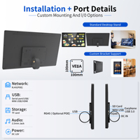 Pantalla Táctil Todo en Uno de 14 Pulgadas, POE RK3568 2G 16G, Tableta Android 11, Pantalla LCD Publicitaria