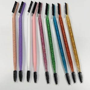Pinceau à sourcils double embout avec brosse à mascara, couleurs blanc, rose, noir, marque privée, pour l'application du crayon à sourcils - Vente en gros - Product Image 5