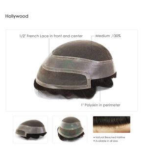 Systèmes de cheveux humains vierges indiens # Prothèse capillaire Hollywood 8*10 à ondulations droites 3 couleurs pour hommes blancs - Product Image 5