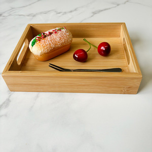 Bandeja de Bambú Rectangular de 20x15x4cm, Plato para Servir Té, Pan, Frutas, Dulces, para Uso en el Comedor - Product Image 3