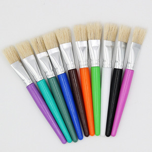Xin Bowen spazzola di vendita calda 10 pz manico in plastica di colore setole testa piatta artista pennello pittura a olio <span class=keywords><strong>per</strong></span> bambini - Product Image 4