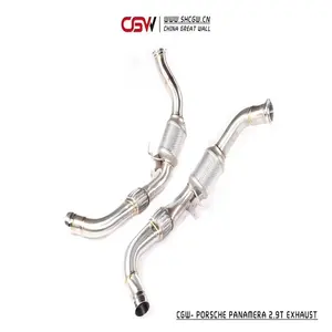 Ống Xả Giảm Thanh Hoạt Động Hiệu Suất Cao Với Tấm Chắn Nhiệt Cho Porsche Panamera 971 2.9T Header