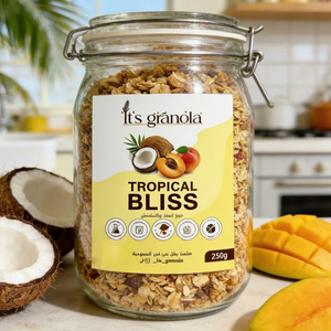 Etiqueta adhesiva de papel cobrizo a prueba de agua y aceite para tarros de granola personalizados, para envasado de alimentos de desayuno. - Product Image 1