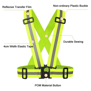 Ceinture réfléchissante pour la course en plein air, le cyclisme et la construction routière - Sangle de gilet de sécurité réfléchissante haute visibilité, élastique et réglable - Product Image 3