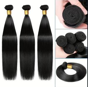 Venta al por mayor <span class=keywords><strong>de</strong></span> fábrica: Peluca africana 7A, 100% cabello humano, 50g, mechones lisos, doble densidad, cabello virgen Remy con cutícula alineada. - Product Image 1