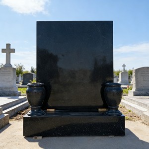 Pierres tombales, monuments commémoratifs et monuments funéraires <span class=keywords><strong>en</strong></span> <span class=keywords><strong>granit</strong></span> noir absolu, polies, sur mesure, qualité export - Product Image 3