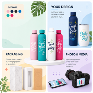 Custom Text Stainless Steel Eco-Friendly Vacuum Insulated Water <b>Bottle</b> for Camping Office School and Gifts - Product Image 6