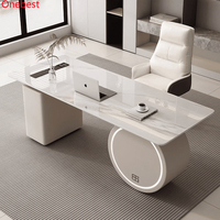 Salon de couleur jaune clair Bureaux de bureau modernes minimalistes Ensembles de chaises avec étagère arrière