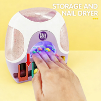 Ensemble de beauté DIY pour enfants, ensemble de conception de nail art, jouet de salon de beauté avec sèche-ongles, outils de maquillage de jeu de rôle pour filles, excellent cadeau pour les filles de 6 ans et plus