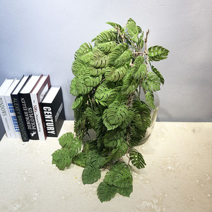 Zhenhuayuan Artificial Monstera <b>Leaves</b> 30cm-100cm Plastic Indoor Hanging Vine <b>Decor</b> Greenery Plant <b>Wall</b> Ornament - Product Image 1