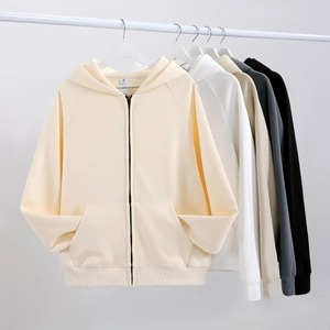 เสื้อฮู้ดซิปผู้ชาย ผ้าฝ้าย 100% หนัก 600GSM ผ้ากำมะหยี่ มีฮู้ด สวมหัว ทรงโอเวอร์ไซส์ สไตล์ลำลอง เสื้อกันหนาว แขนบุขนแกะ - Product Image 5