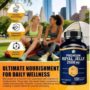 Kapsul <span class=keywords><strong>Royal</strong></span> Jelly & Madu Organik Vegan 500mg/1000mg Suplemen Kesehatan Dewasa dengan Dukungan Imunitas dan Dosis yang Dapat Disesuaikan - Product Image 2