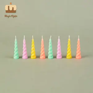 Blue Pink Green Bullet Einhorn Paraffin Wachs Kerze Geburtstag für Cupcake