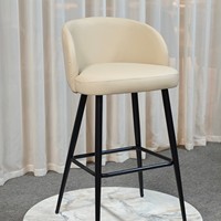 Tabouret de bar pour îlot de cuisine, bar à petit-déjeuner ou bar de pub, avec base noire mate résistante à l'usure, hauteur fixe, coussin souple et garantie commerciale