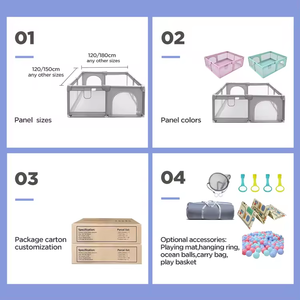 คอกกั้นเด็กเล่นของเด็กผ้าออกซ์ฟอร์ดรุ่น ODM ผลิตจากโรงงาน - Product Image 6