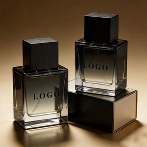 <b>Small</b> Batch Custom 30ml Square Black Frosted Perfume Bottles Gradient Matte Finish Snap Closure Thick Base <b>Containers</b> - Product Image 2