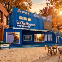 Maison conteneur à ossature acier, moderne, écologique, à deux étages, en kit, avec panneaux sandwich, pour café mobile, centre commercial, supermarché, commerce de détail pop-up