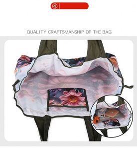 Bolsa de Compras Reutilizable Plegable Impermeable de Poliéster RPET Ecológica Personalizada para Supermercado 2025 - Product Image 3