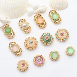 Bracelet de perles de sable incrustées d'or ancien avec perles intercalaires en zircon œil de chat et pierre de lune, composants de bijoux - Product Image 4