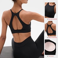 Soutien-gorge de sport pour femme à dos ajouré, maintien élevé, en nylon et élasthanne respirant, idéal pour le yoga, le Pilates et la course à pied