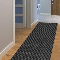 Tapis de couloir côtelés personnalisés, antidérapants avec envers en caoutchouc, rouleau de tapis d'entrée, 3 couleurs, en polyester non tissé, résistant aux taches et aux animaux domestiques