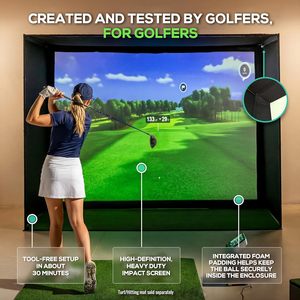 Kit d'enceinte <span class=keywords><strong>de</strong></span> simulation <span class=keywords><strong>de</strong></span> <span class=keywords><strong>golf</strong></span> sur mesure avec cadre complet et écran HD anti-impact pour entraînement à domicile, intérieur et <span class=keywords><strong>extérieur</strong></span> - Product Image 4