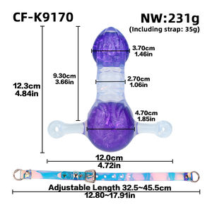 FAAK Nouveau Godemichet double extrémité, Jouet sexuel pour stimulation profonde, Mâchoire ouverte, Plug buccal, Harnais en silicone, Strap-on lesbien, Plug anal en forme de pénis, BDSM <span class=keywords><strong>Bondage</strong></span> - Product Image 2
