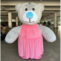 Mascotte géante gonflable colorée en forme d'ours, adorable et réaliste, en peluche, pour les fêtes du Nouvel An et les promotions