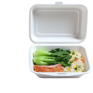 Take away food containers disposable biodegradable sugarcane bagasse lunch box food packing box packaging