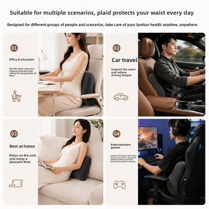 Modern Minimalist <b>Memory</b> <b>Foam</b> Polyester Lumbar Support Office Chair <b>Cushion</b> with Waist and Long-Seat Design - Product Image 4