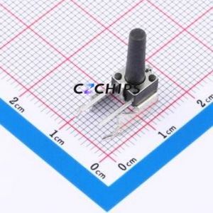 GT-TC102B-H155-L1 Tactile Switch Through hole,6.1x6.1mm Switch Single Pole Single Throw Round Button 2.5N Right Angle Insert - Product Image 1