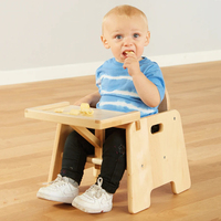 Chaise Montessori pour bébé, chaise à manger en bois robuste avec plateau pour nourrissons et tout-petits