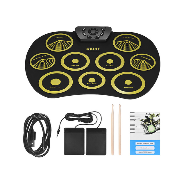 The G801 Supports DTX Games Drum Kit Professional Drumset Musical Instruments Electronic Drum Roll up Drum