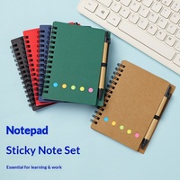 Cuaderno Espiral de Papel Kraft con Diseño Personalizado, Notas Adhesivas Reutilizables, Notas Adhesivas Desprendibles Personalizables