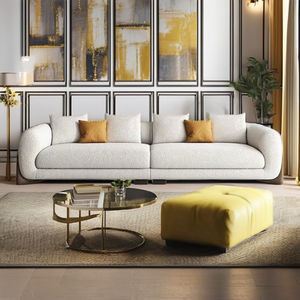 Canapé en tissu moderne minimaliste à trois places, canapé de luxe pour petit salon, taille personnalisable, villa, centre commercial - Product Image 4