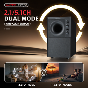 Système de cinéma maison 5.1 à succès, Microlab X3BT 5.1, 180W RMS de puissance, caisson de basses, <span class=keywords><strong>karaoké</strong></span>, son surround, système de cinéma maison - Product Image 3