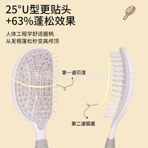 Peigne tout-en-un Yunli, grande tête, massage du cuir chevelu, coiffage, volumisant, usage domestique, matériau PP - Product Image 4