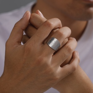 Anneau magique de Salomon en acier inoxydable, amulette de protection <span class=keywords><strong>Kabbale</strong></span>, hexagramme, triangle, bijoux religieux pour femmes et hommes, vente en gros - Product Image 2