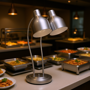 Lampe chauffante électrique à 2 têtes D0100X3GF08, équipement de maintien au chaud pour restaurant, buffet, cuisine commerciale - Product Image 2