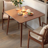 Table à manger carrée moderne Wabi-Sabi en bois de noyer massif pour petite maison appartement salle à manger japonaise balcon café salon
