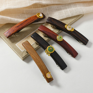 Nuevo clip de madera de sándalo estilo chino, clip para cola de caballo, clip lateral de madera de alta calidad, accesorio para el cabello estilo cheongsam, regalo. - Product Image 2