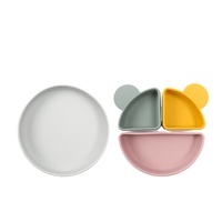 Ensemble d'alimentation pour bébé en silicone HHUIXUAN 2026 : Cuillère, bavoir, bol et assiette en silicone