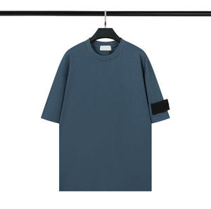 T-shirt stilizzata da uomo con distintivo di puro cotone, girocollo, <span class=keywords><strong>stile</strong></span> Casual, top da uomo e <span class=keywords><strong>donna</strong></span> - Product Image 4