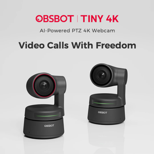 OBSBOT Tiny 4K AI-Tracking Contrôle des gestes de cadrage automatique Double micro omnidirectionnel Enregistrement PTZ Streaming <span class=keywords><strong>Webcam</strong></span> - Product Image 5