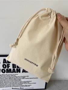 <strong>Custom</strong> logo Beige Linen Muslin Cotton Perfume Storage Pouch Drawstring <strong>Bag</strong> with Cotton <strong>String</strong> - Product Image 3