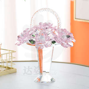 Cesta de flores de cristal <span class=keywords><strong>para</strong></span> sala de estar, dormitorio, mesa, enrejado, mueble de TV, hermosas decoraciones de oficina, artesanías de <span class=keywords><strong>Navidad</strong></span> de cristal - Product Image 3