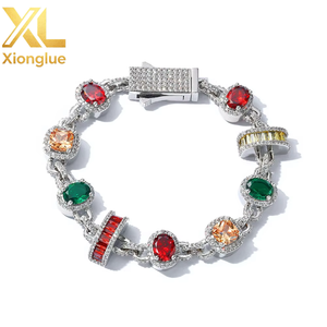 Pulsera de tenis unisex de lujo ligero de alta gama, estilo europeo-americano, con engaste de gema de color tipo garra, chapado de 0.3mm, moda transfronteriza - Product Image 5